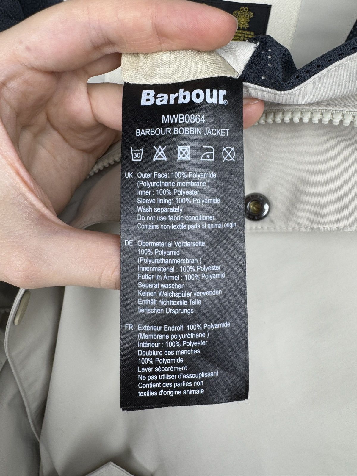 Barbour Barbour Men’s Bobbin Waterproof Jacket - Mist - Size XL Size US XL / EU 56 / 4 - 13 Thumbnail