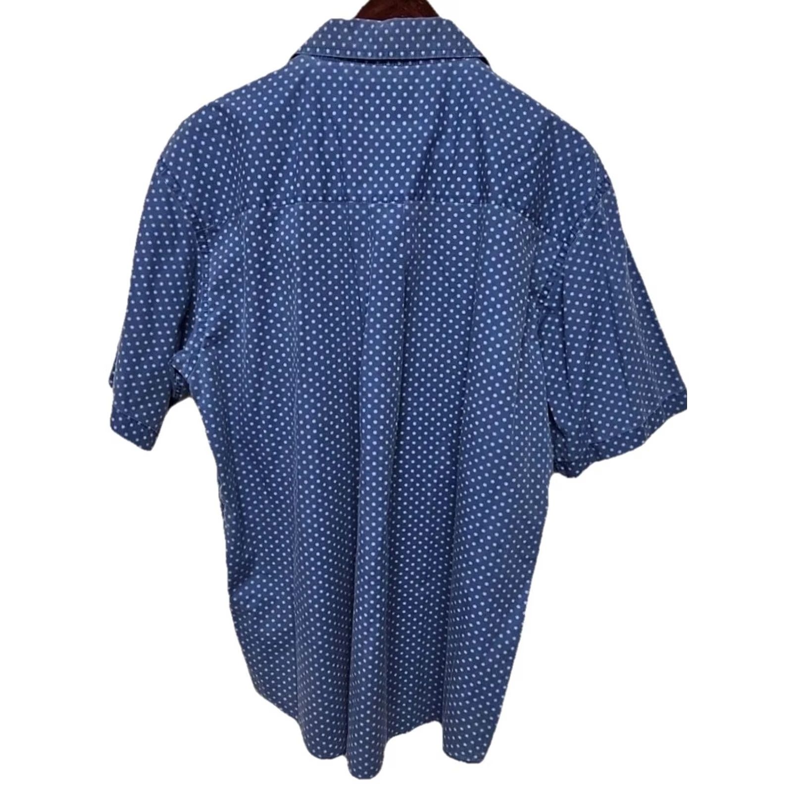 Wrangler Wrangler Short Sleeve Button-Up Shirt Men’s XL Blue Polka Dot Regular Fit Size US XL / EU 56 / 4 - 5 Thumbnail