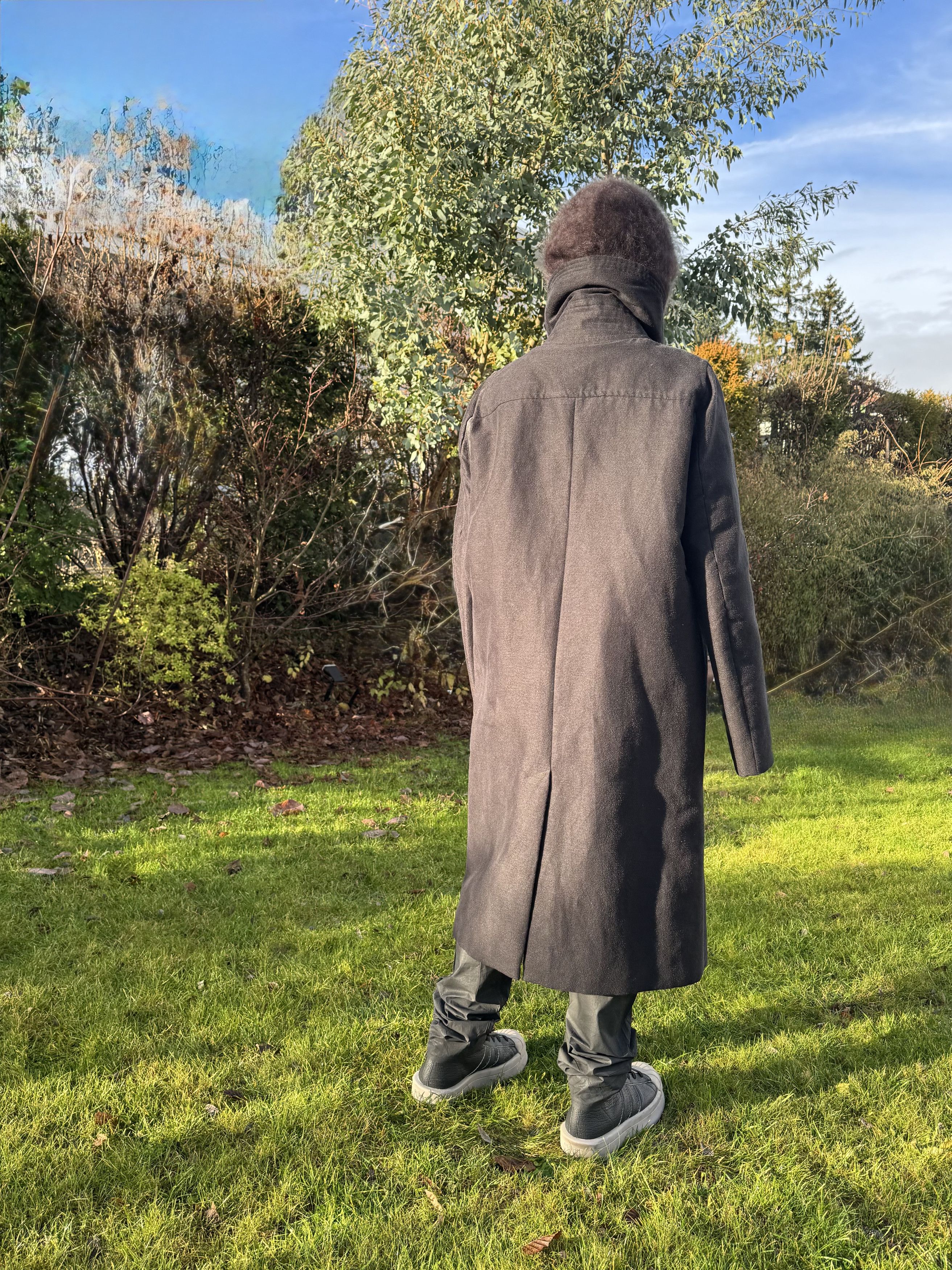 Rick Owens Rick Owens Long Black Ramie Winter Coat Size US L / EU 52-54 / 3 - 8 Thumbnail