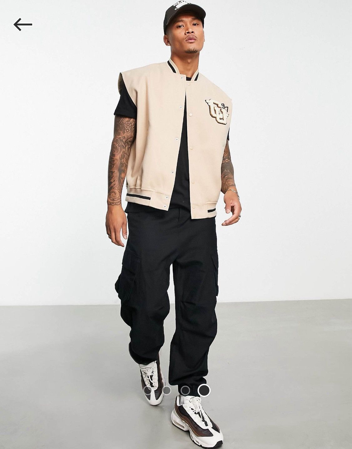 Asos Beige creamy Sleeveless Varsity Jacket Size US M / EU 48-50 / 2 - 4 Thumbnail