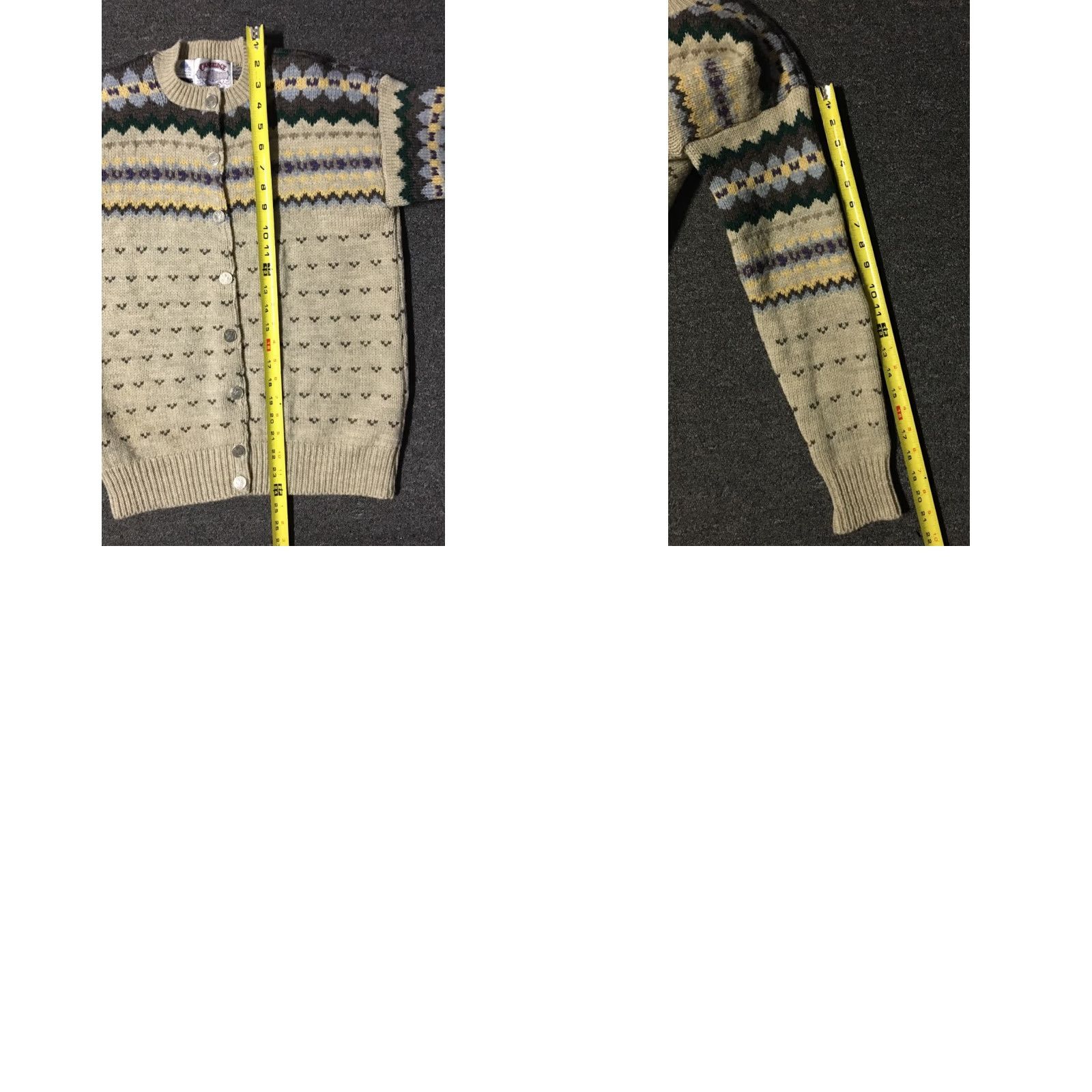 Vintage VINTAGE Cambridge Dry Goods Wool Knit Sweater M Women's Beige 80s 90s Heart Striped Casual USA Ski Western Cardigan Size M / US 6-8 / IT 42-44 - 8 Thumbnail