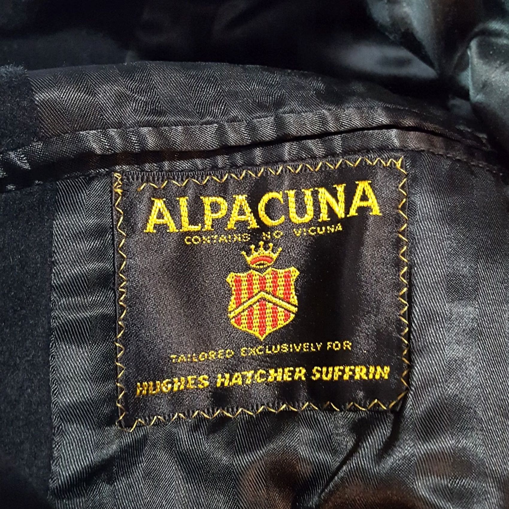 Vintage Alpacuna Cashmere Men's Large Black Overcoat Peacoat Wool 3 Button Luxury Soft Size US L / EU 52-54 / 3 - 7 Thumbnail