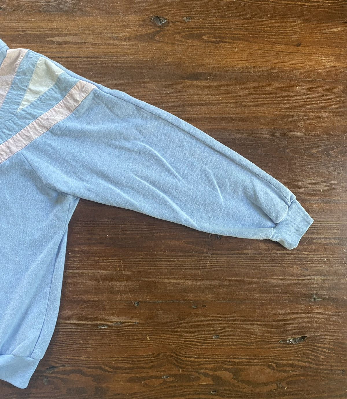 Vintage Vintage 80’s Mock Neck Baby Blue Pink Ski Sweatshirt Size US XS / EU 42 / 0 - 7 Thumbnail