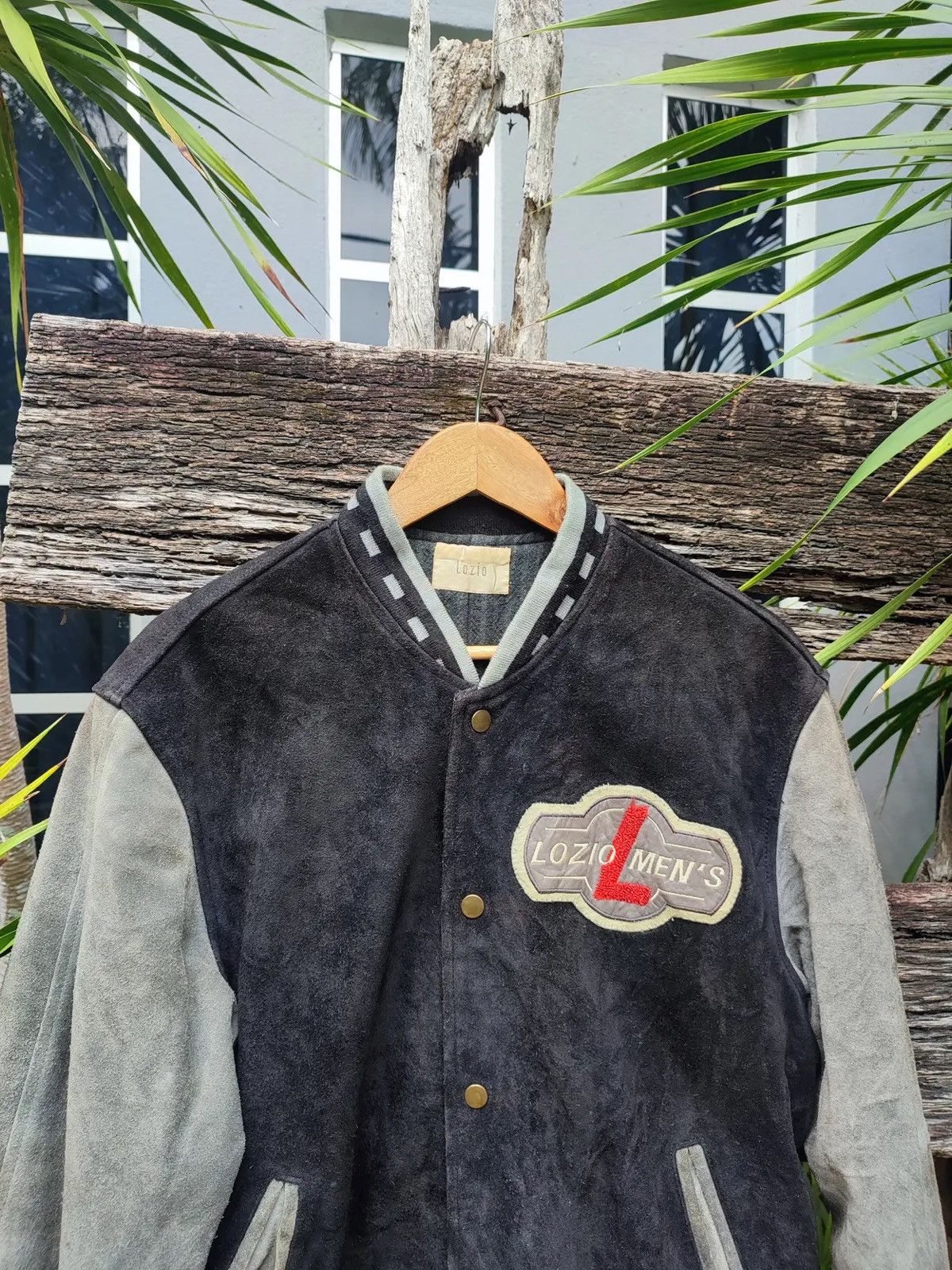 Vintage Rare 90s Lozio Men’s Suede Varsity Jacket Size US M / EU 48-50 / 2 - 2 Thumbnail