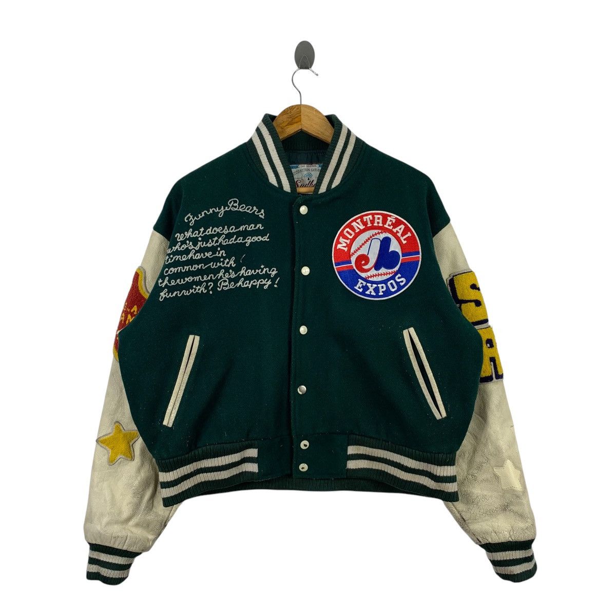 Japanese Brand SUDBURY Montreal Expos Funny Bears Leather Varsity Jacket Size US M / EU 48-50 / 2 - 1 Thumbnail