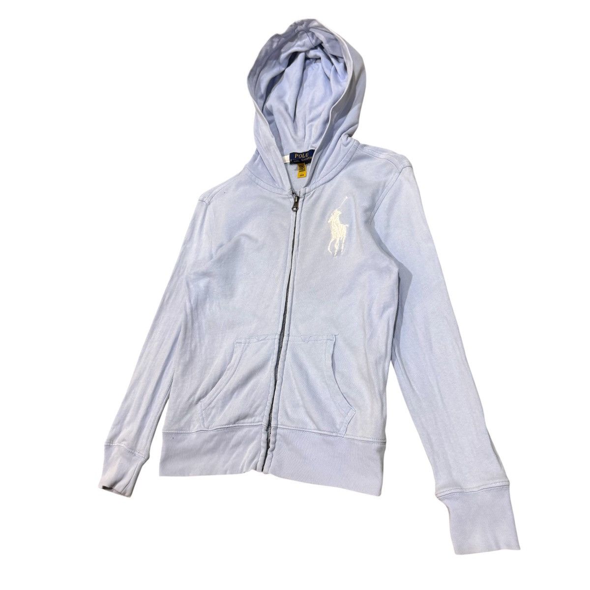 Polo Ralph Lauren Vintage Polo Ralph Lauren Big Pony Zip Hoodie - Pastel Blue Size US S / EU 44-46 / 1 - 2 Thumbnail