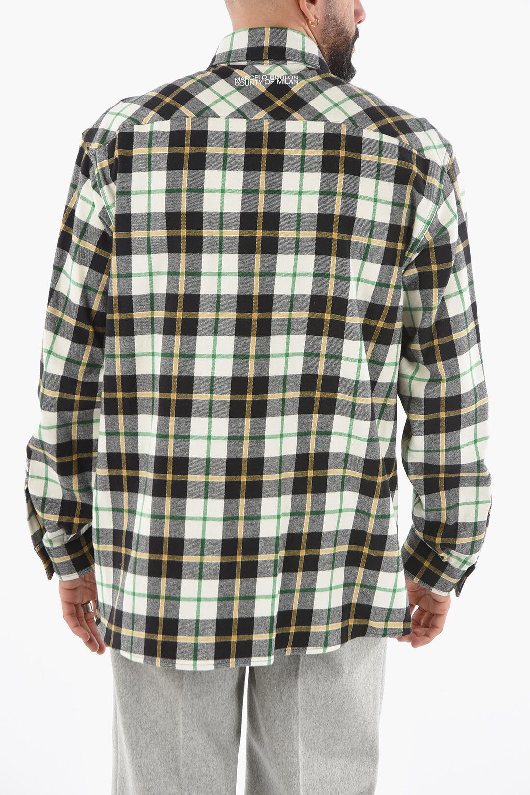Marcelo Burlon og1mm0824 Cotton Flannel Feathers Necklace Shirt Multicolor Size US S / EU 44-46 / 1 - 2 Thumbnail