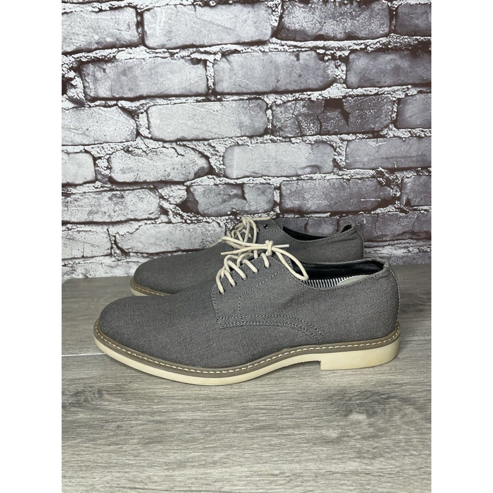 Public Opinion Public Opinion Gray Derby Oxfords Textured Fabric Casual Lac Size US 9.5 / EU 42-43 - 1 Thumbnail