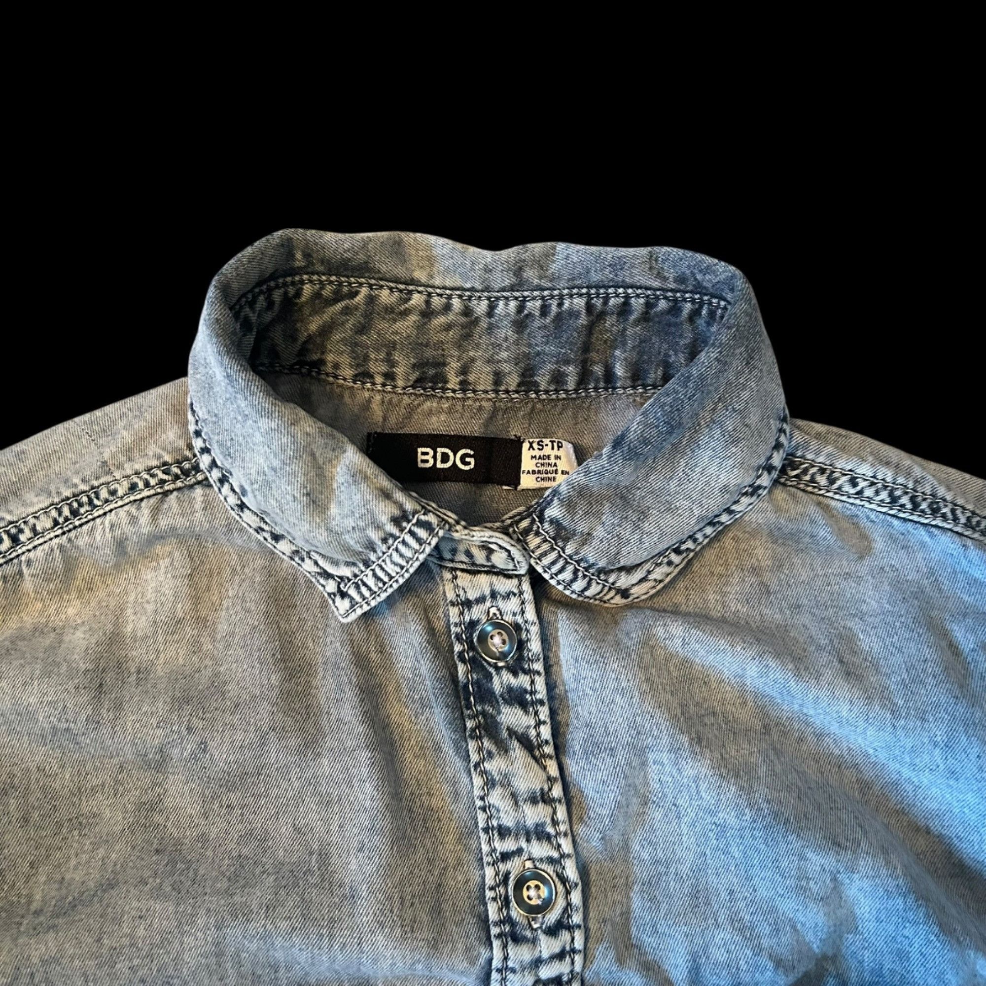 Bdg BDG Grey Burnout Lightweight Denim Shirt XS Size XS / US 0-2 / IT 36-38 - 3 Thumbnail
