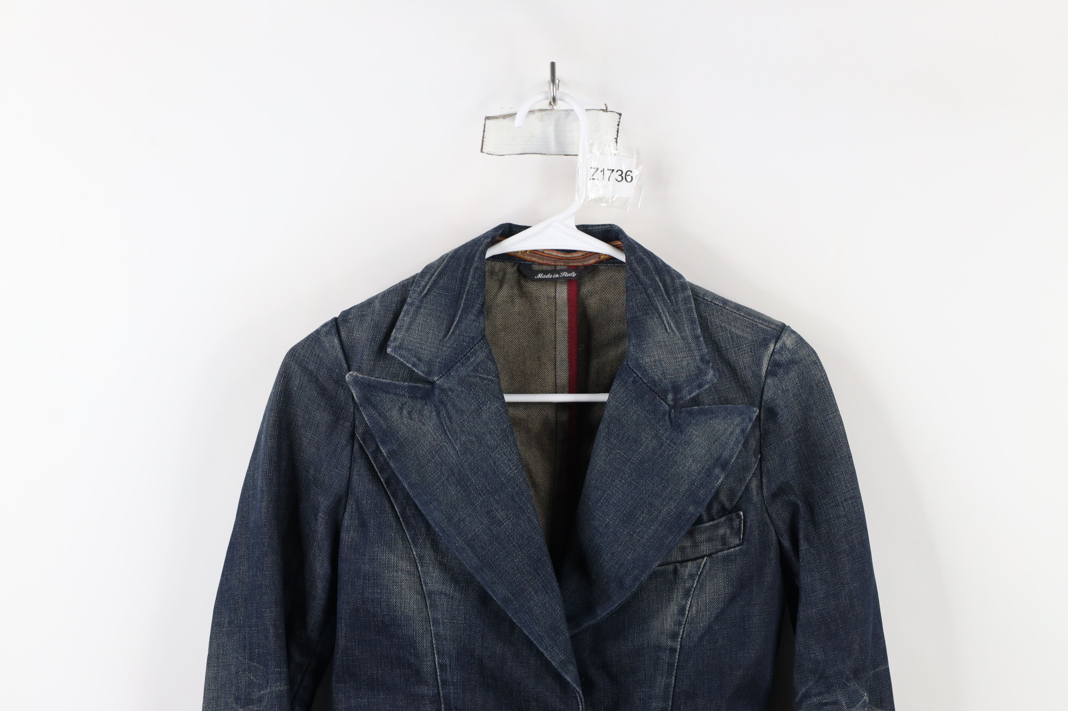 Vintage Notify NFY Distressed Denim Jean Blazer Jacket Raw Denim Size XS / US 0-2 / IT 36-38 - 2 Thumbnail