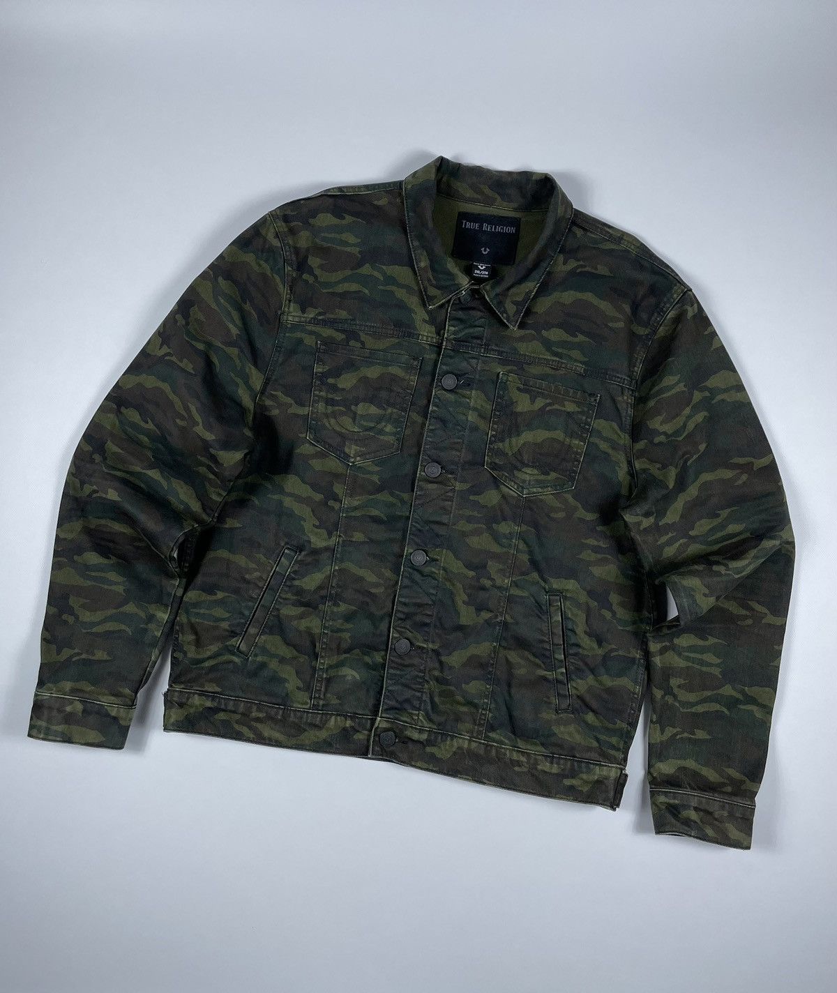 True Religion Camo Dylan Denim Jeans Jacket