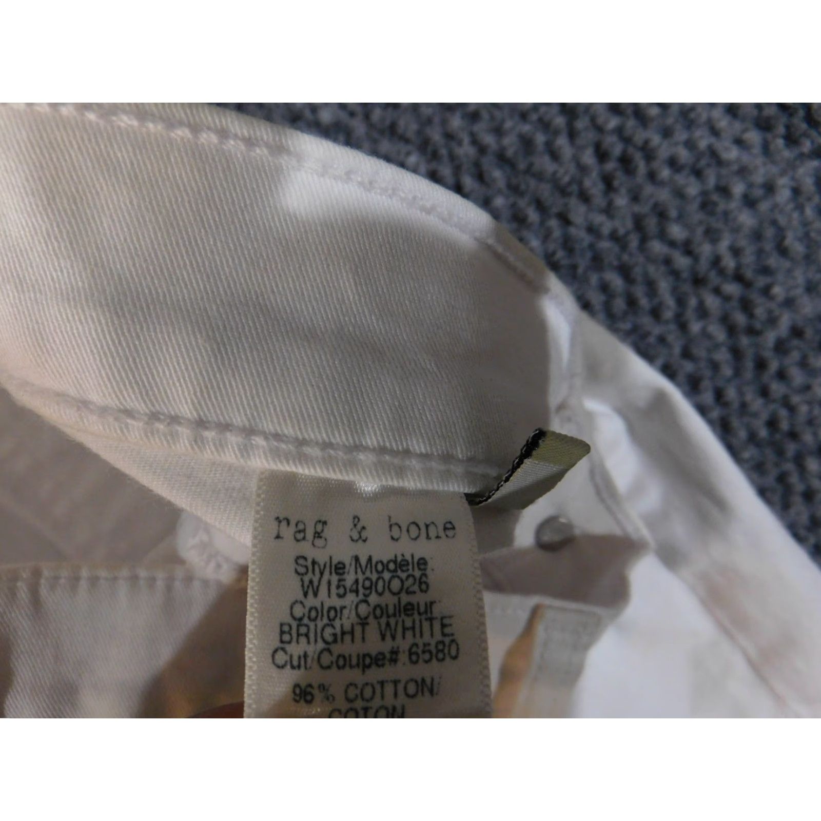 Rag & Bone Rag and Bone Jeans Womens 26 White Skinny Stretch Zip Ankle Pants Size 26" / US 2 / IT 38 - 7 Thumbnail