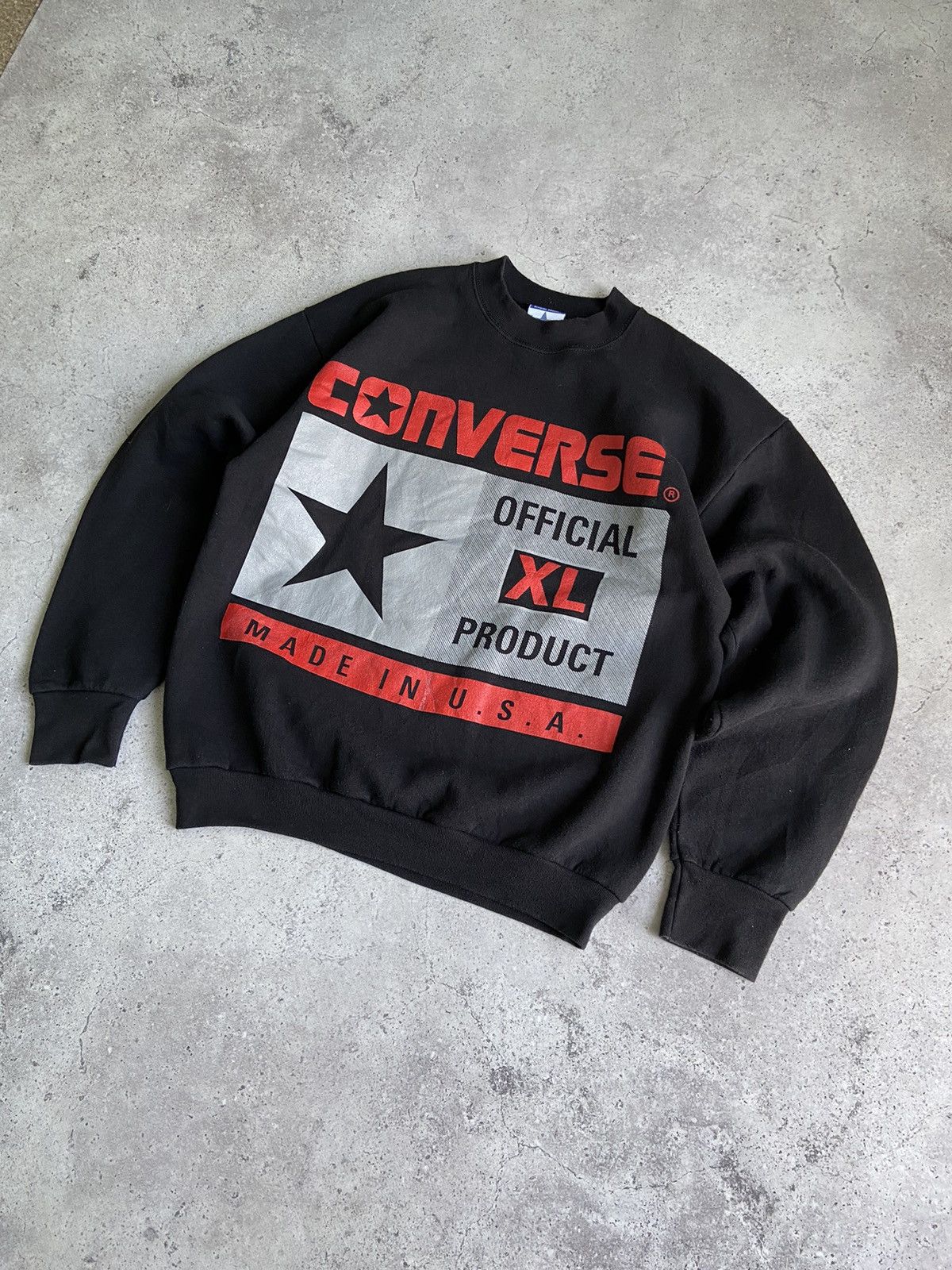 Converse × Vintage Vintage 80's CONVERSE OFFICIAL PRODUCT Sweatshirt Size US M / EU 48-50 / 2 - 2 Thumbnail