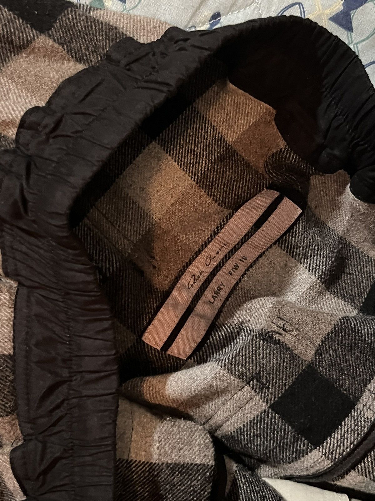 Rick Owens RICK OWENS Black Plaid Drawstring Cropped Trousers Size US 32 / EU 48 - 3 Thumbnail