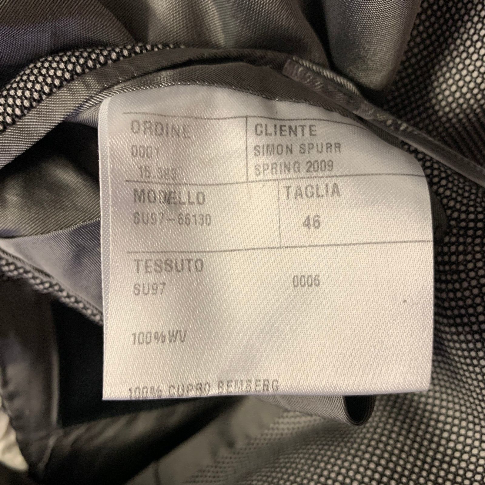 Simon Spurr SIMON SPURR 36R Grey Black Nailhead Wool Peak Lapel Suit Size 36R - 8 Thumbnail