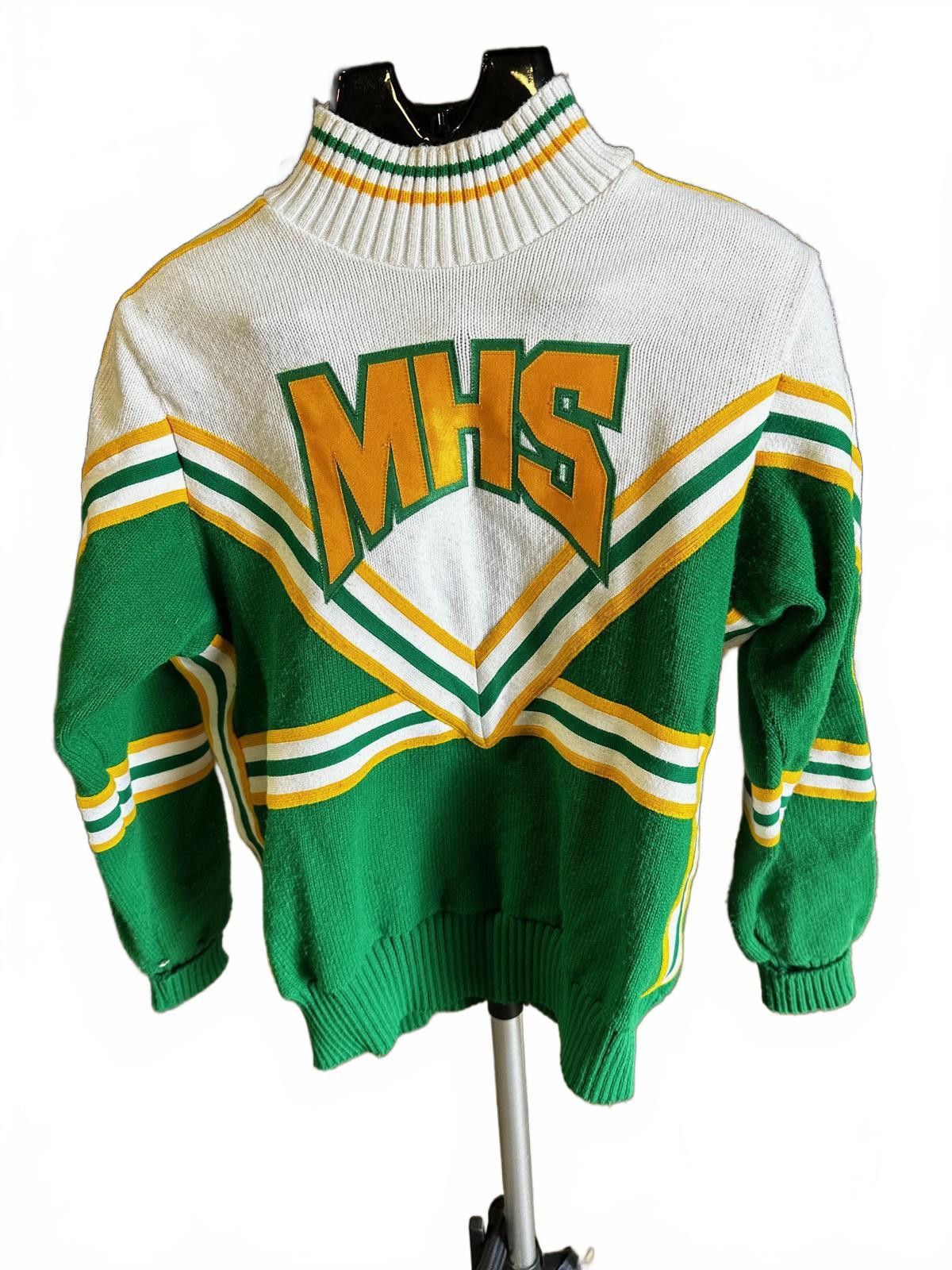 Elie Tahari Vintage ELITE cheerleader sweater Green & Gold MHS Size S / US 4 / IT 40 - 1 Thumbnail