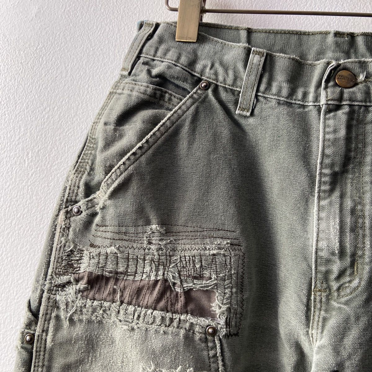 Carhartt × Vintage Distressed Faded Vintage Carhartt Double Knee Moss Green Size US 30 / EU 46 - 15 Thumbnail