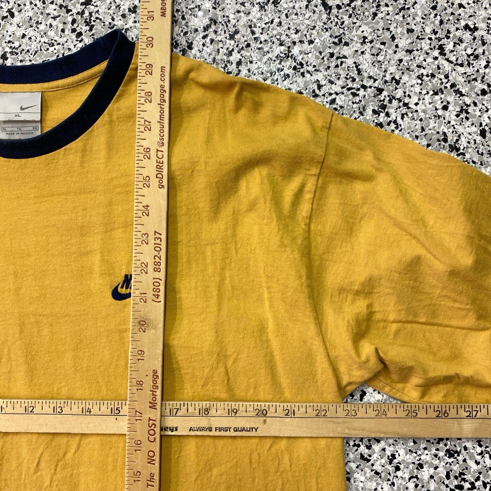 Nike VINTAGE Nike Long Sleeve Shirt XL Yellow 90s 2000s Air Mens Size US XL / EU 56 / 4 - 3 Thumbnail