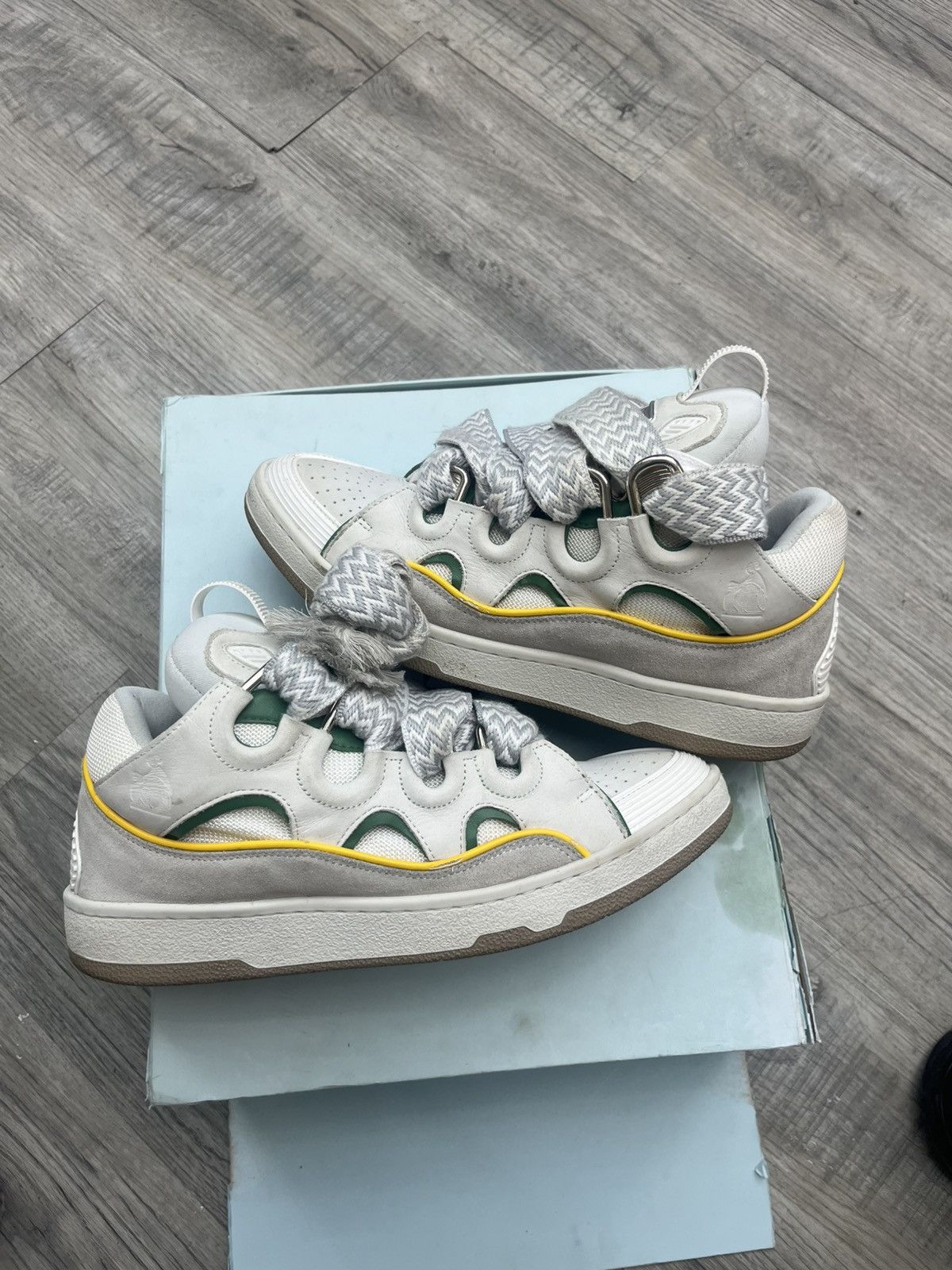 Lanvin Lanvin Curb Sneaker White Green Yellow Size US 10 / EU 43 - 9 Thumbnail