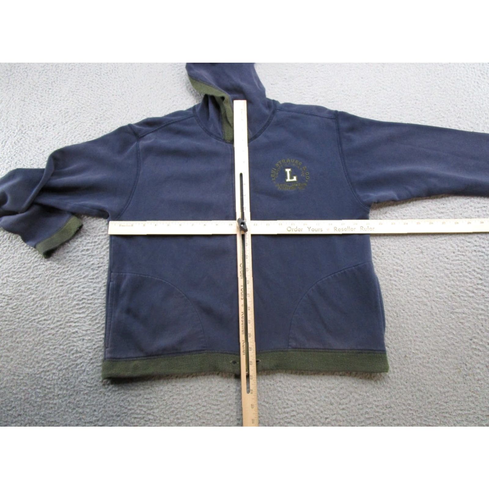 Levi's VINTAGE Levi's Hoodie Women L Blue Embroidered Logo Distressed Zip Up Full Zip Hooded Winter Spring Fall Y2K Size L / US 10 / IT 46 - 7 Thumbnail