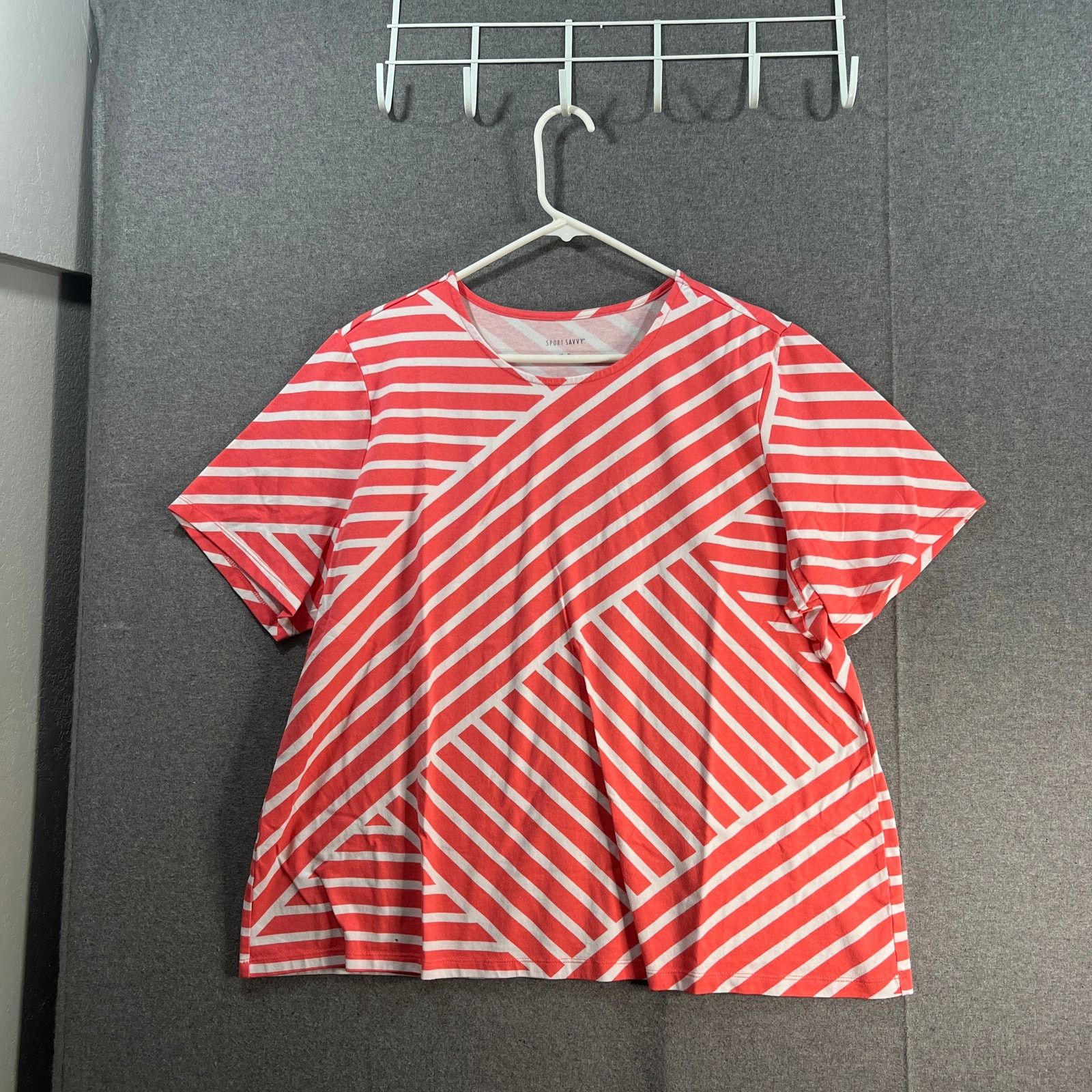 Other Sport Savvy Criss-Cross Jersey Round Neck Top Size XL / US 12-14 / IT 48-50 - 1 Thumbnail