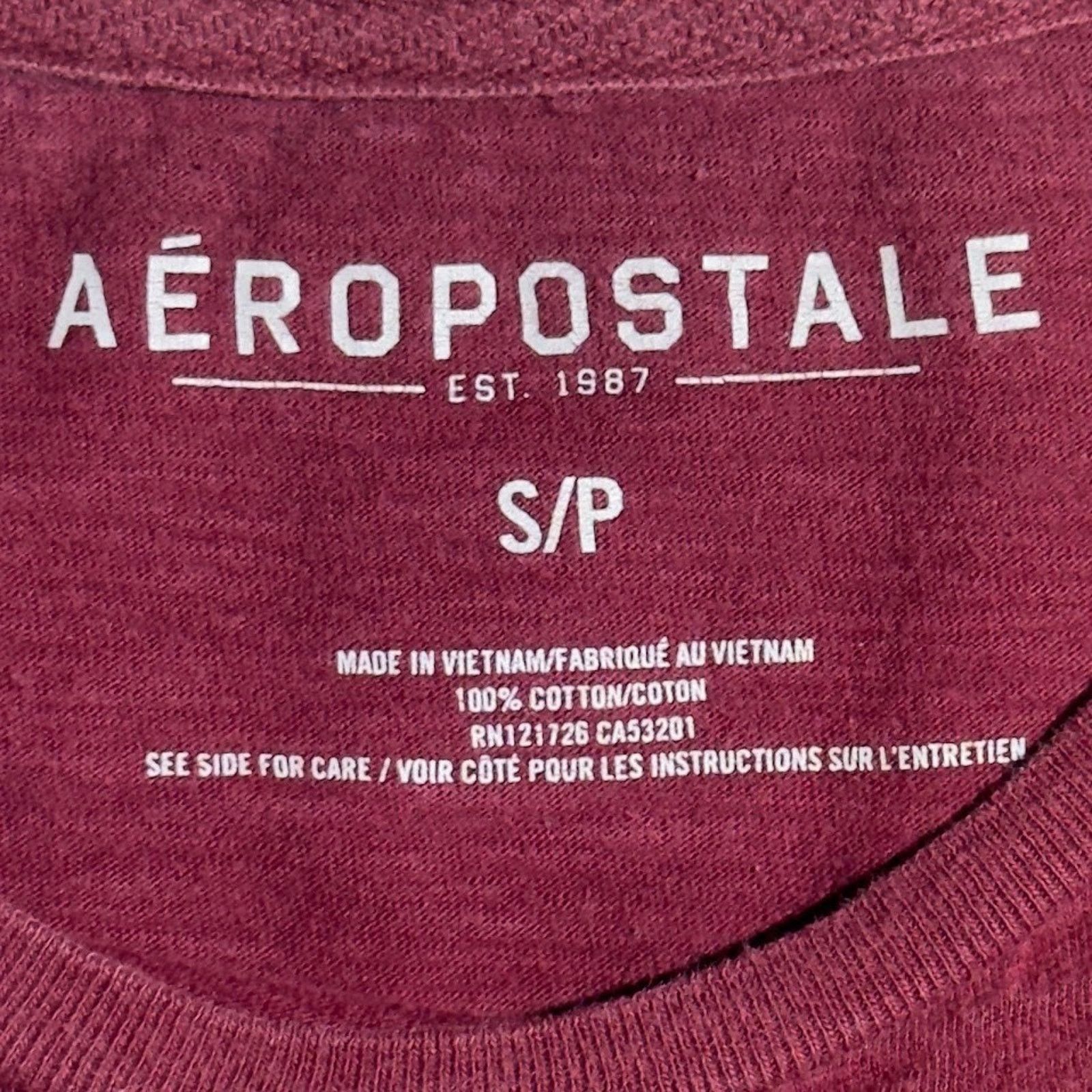 Aeropostale Aeropostale Men's T-Shirt Size Small Red White Short Sleeve Size US S / EU 44-46 / 1 - 6 Thumbnail