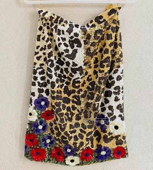 Valentino Valentino Leopard print heavy flower skirt Size S / US 4 / IT 40 - 2 Thumbnail