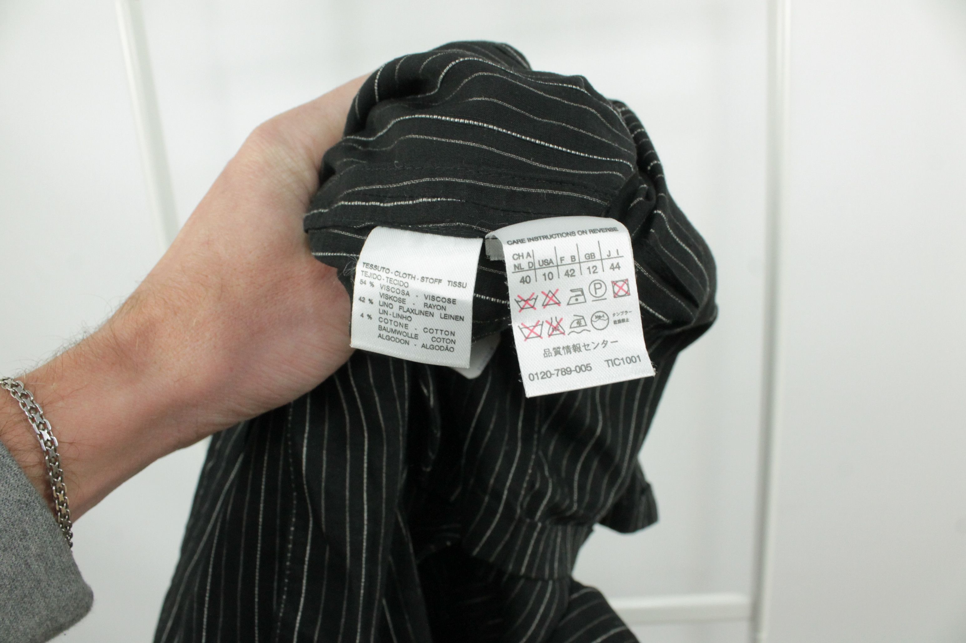 Max Mara Max Mara Black Striped Linen Blend Blazer Jacket Size L / US 10 / IT 46 - 6 Thumbnail