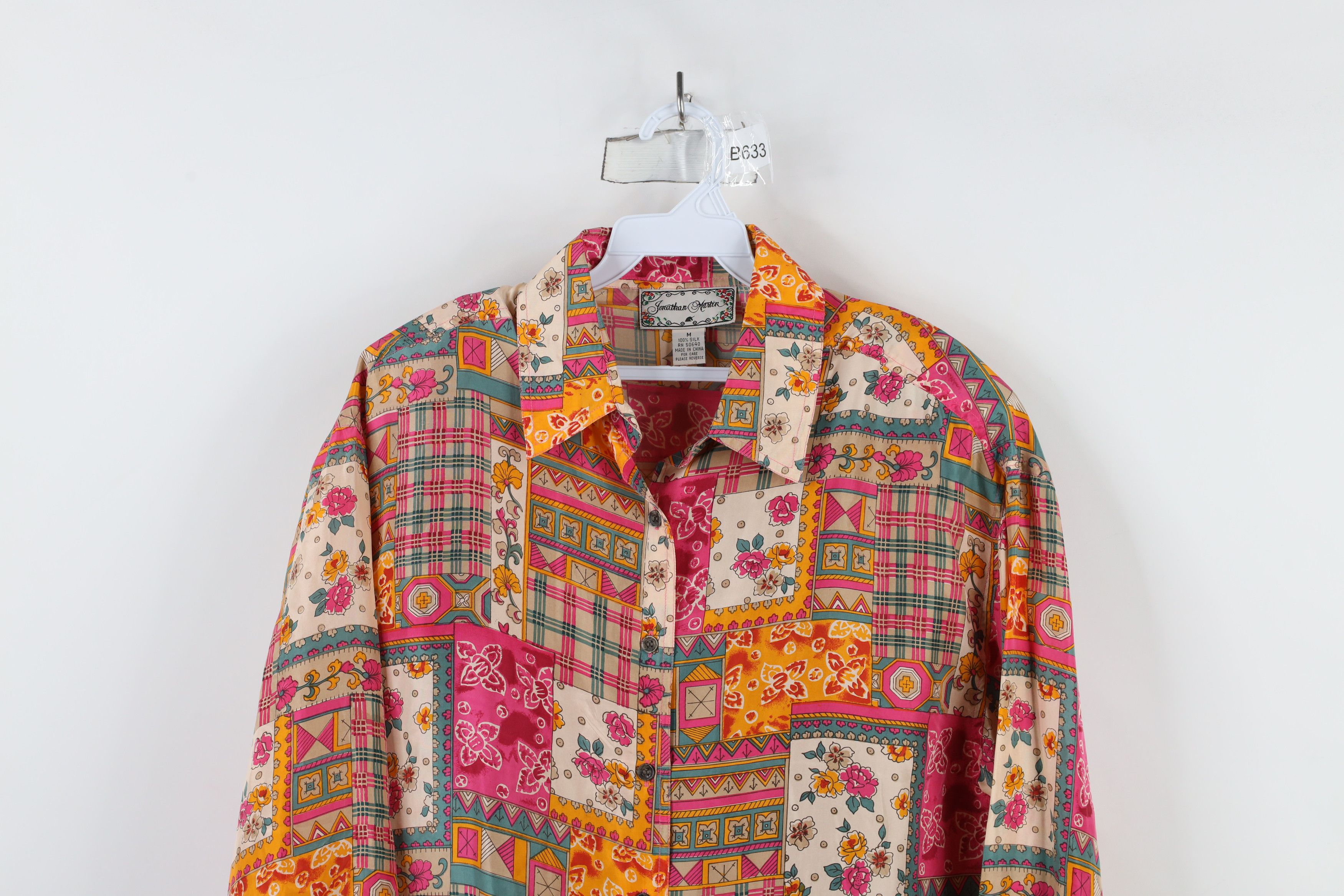 Vintage Vintage 90s Streetwear Patchwork Collared Button Shirt Size M / US 6-8 / IT 42-44 - 2 Thumbnail