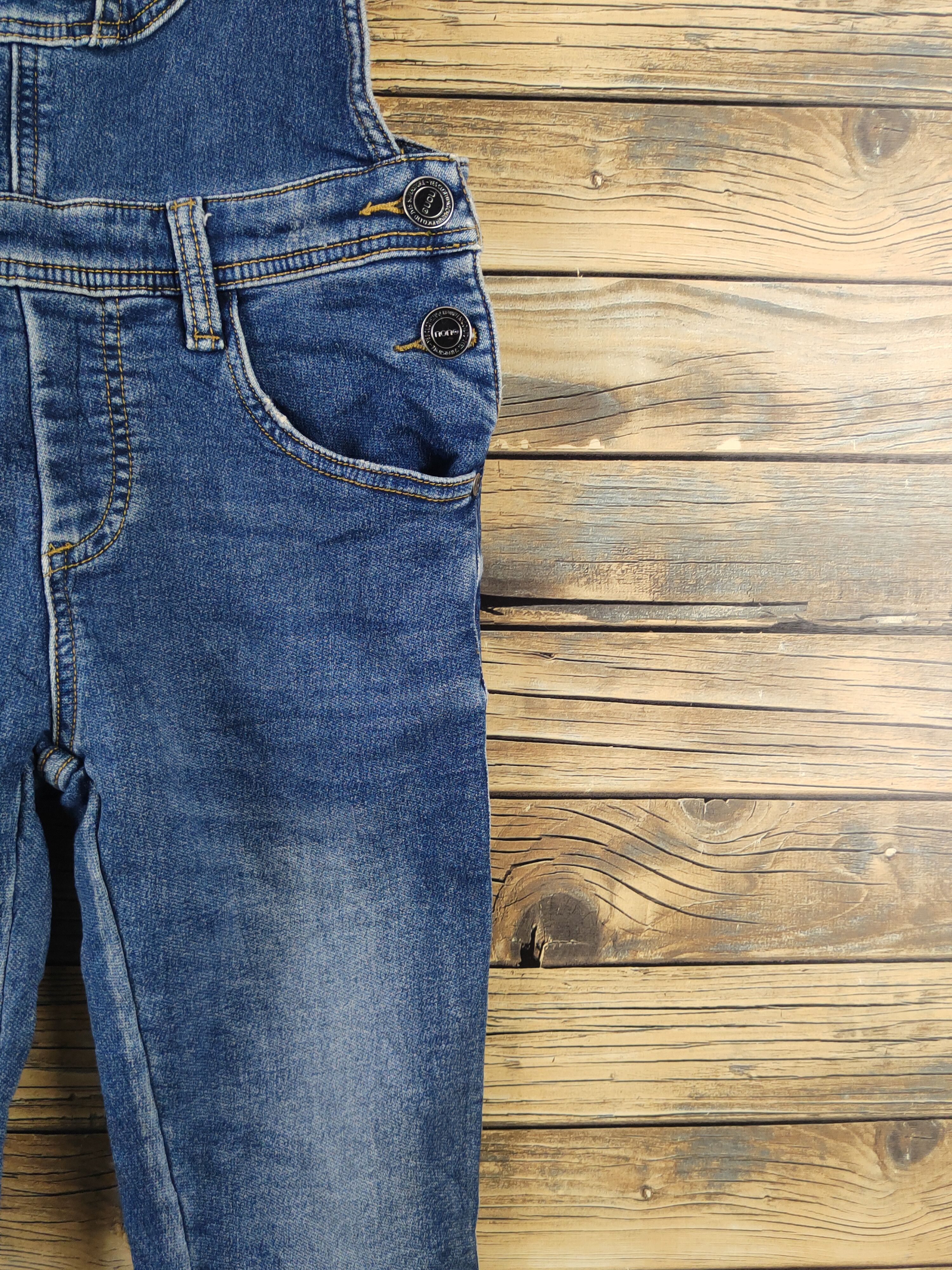 Japanese Brand × Vintage Vintage Nono Dark Blue Adjustable Strap Denim Jumpsuits Size 29" - 8 Thumbnail