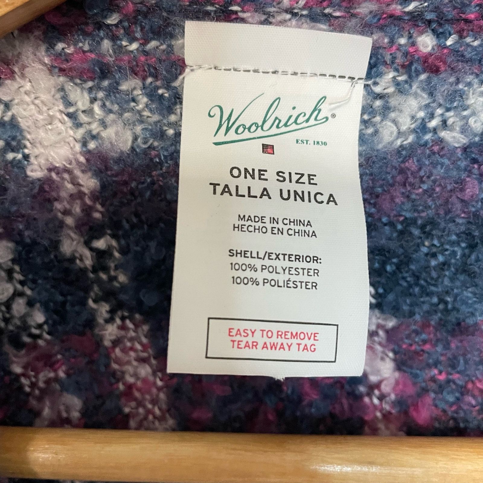 Woolrich Woolen Mills Woolrich Plaid Textured Cape OS Pink Purple Fringe Shawl Size ONE SIZE - 6 Thumbnail