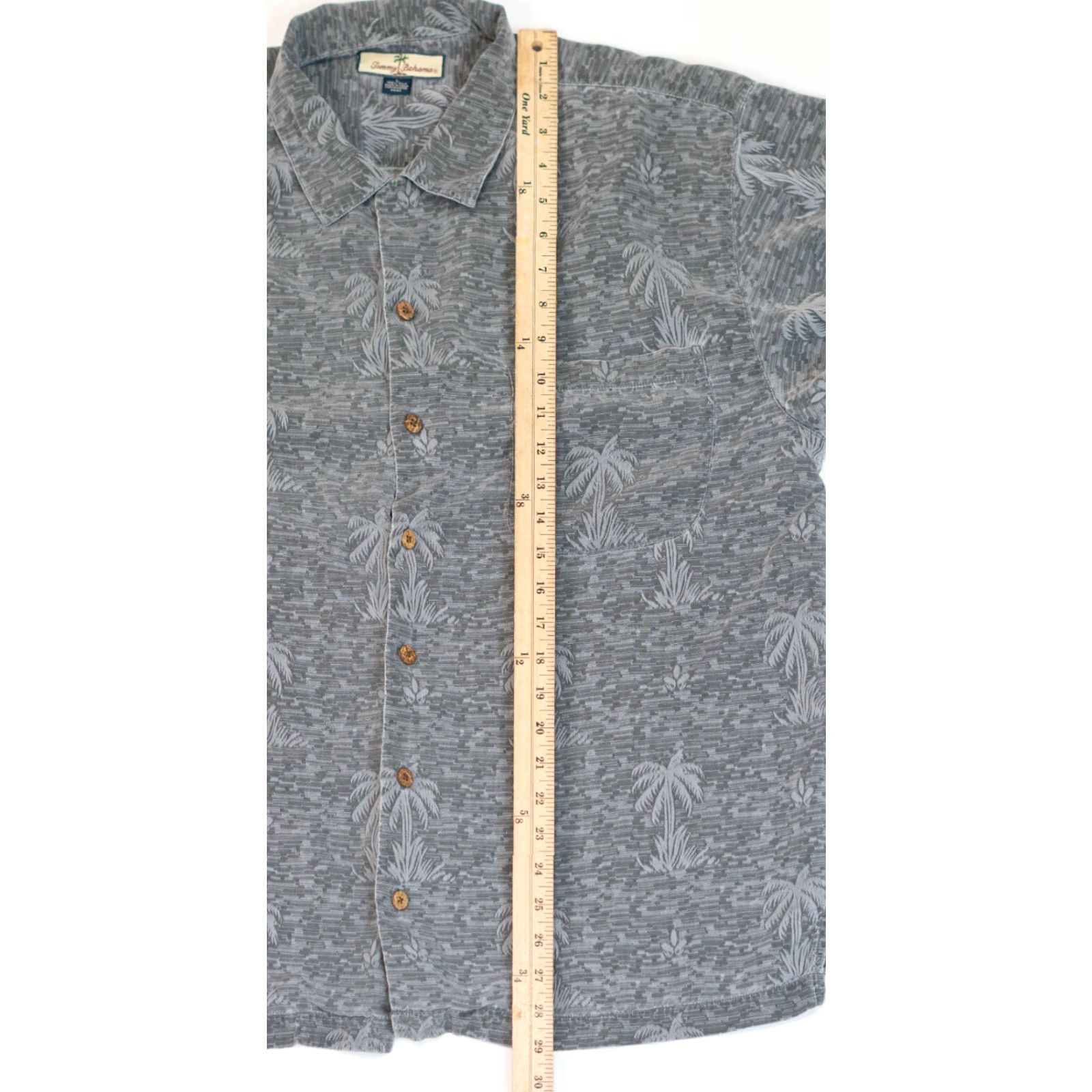 Tommy Bahama VINTAGE Tommy Bahama Silk Shirt Mens L Gray Striped Palm Trees Button Up Size US L / EU 52-54 / 3 - 5 Thumbnail
