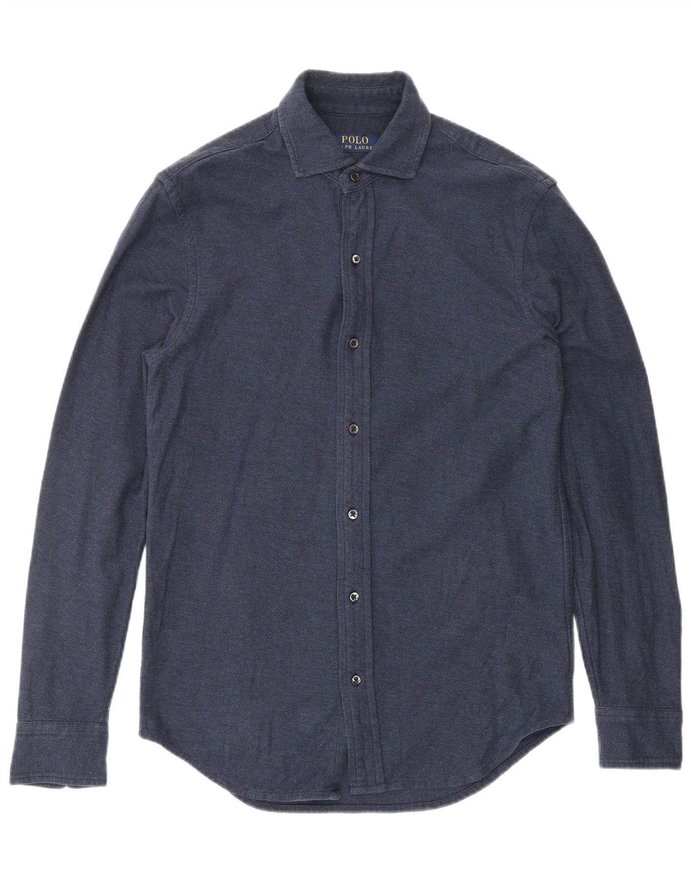 Polo Ralph Lauren Mens Flannel Shirt XS Navy Blue Cotton Size US XS / EU 42 / 0 - 1 Thumbnail