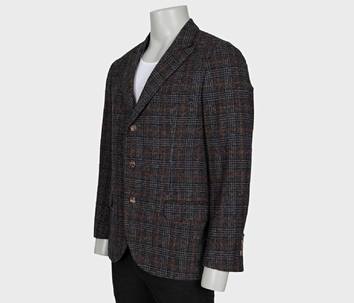 Brunello Cucinelli Brunello Cucinelli men’s gray checkered wool jacket Size 50R - 2 Thumbnail