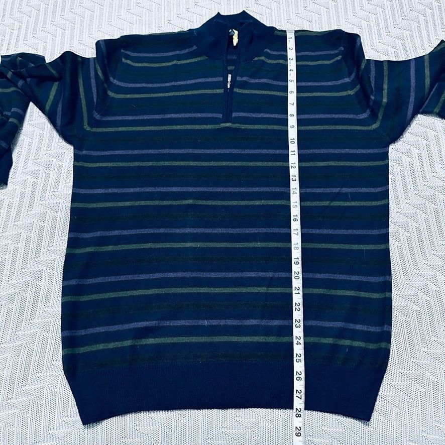 Toscano Toscano striped quarter zip pullover Size US L / EU 52-54 / 3 - 6 Thumbnail