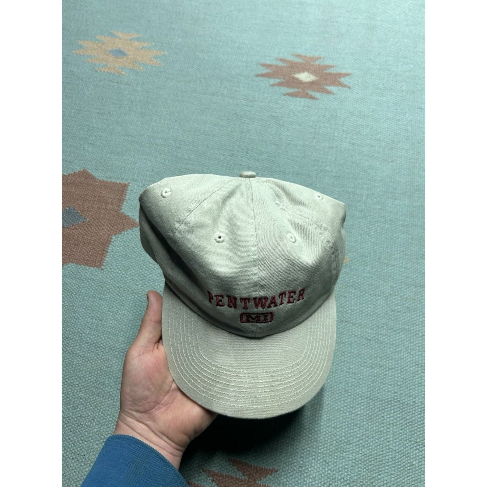 Vintage VINTAGE Unbranded Baseball Cap Hat Pentwater Michigan Beige Adjustable Destination Men Size ONE SIZE - 3 Thumbnail