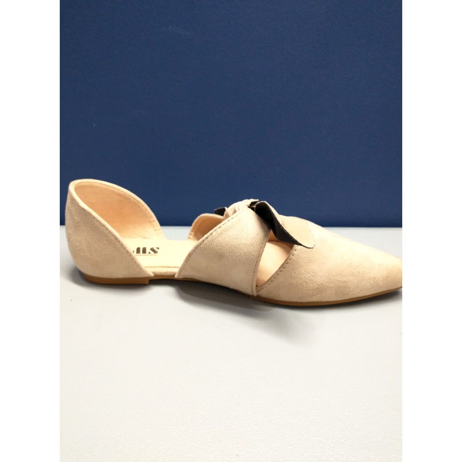 Vintage AMS Isabella 28 Bowknot Flats Womens Size 7.5 Tan Faux Suede Pointed Toe Slip On Women’s Flat Size US 8 / IT 38 - 3 Thumbnail
