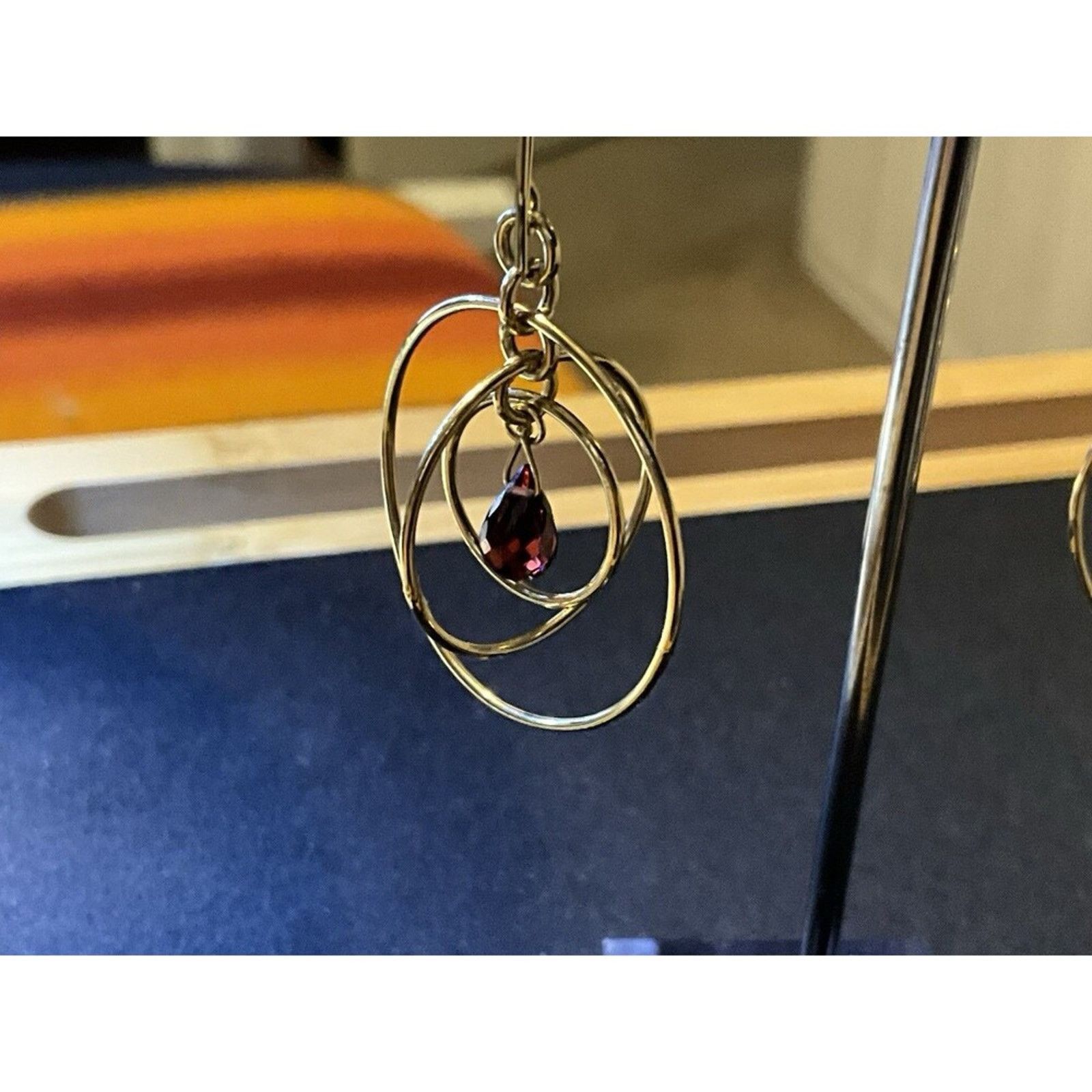 Other 925 Silver Milor Vermeil Graduated Garnet Bead Earrings Size ONE SIZE - 5 Thumbnail