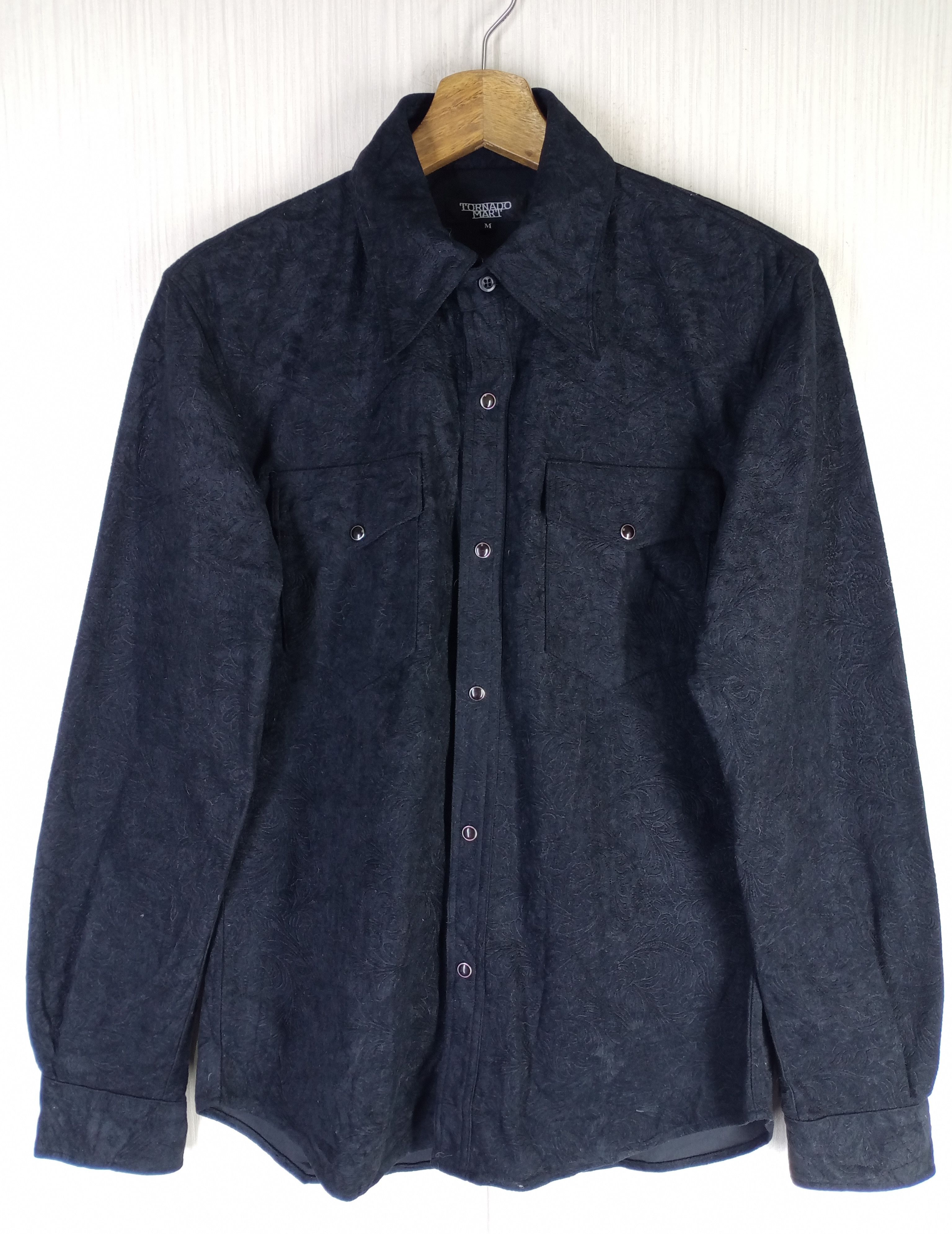 Tornado Mart Rare Tonardo Mart Black Floral Western Snap Shirt Size US M / EU 48-50 / 2 - 1 Thumbnail