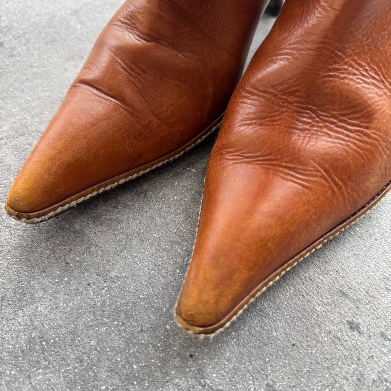 Dries Van Noten × Vintage Dries Van Noten Vero Cucio Vintage Leather Heel Boots Size US 7 / IT 37 - 15 Thumbnail