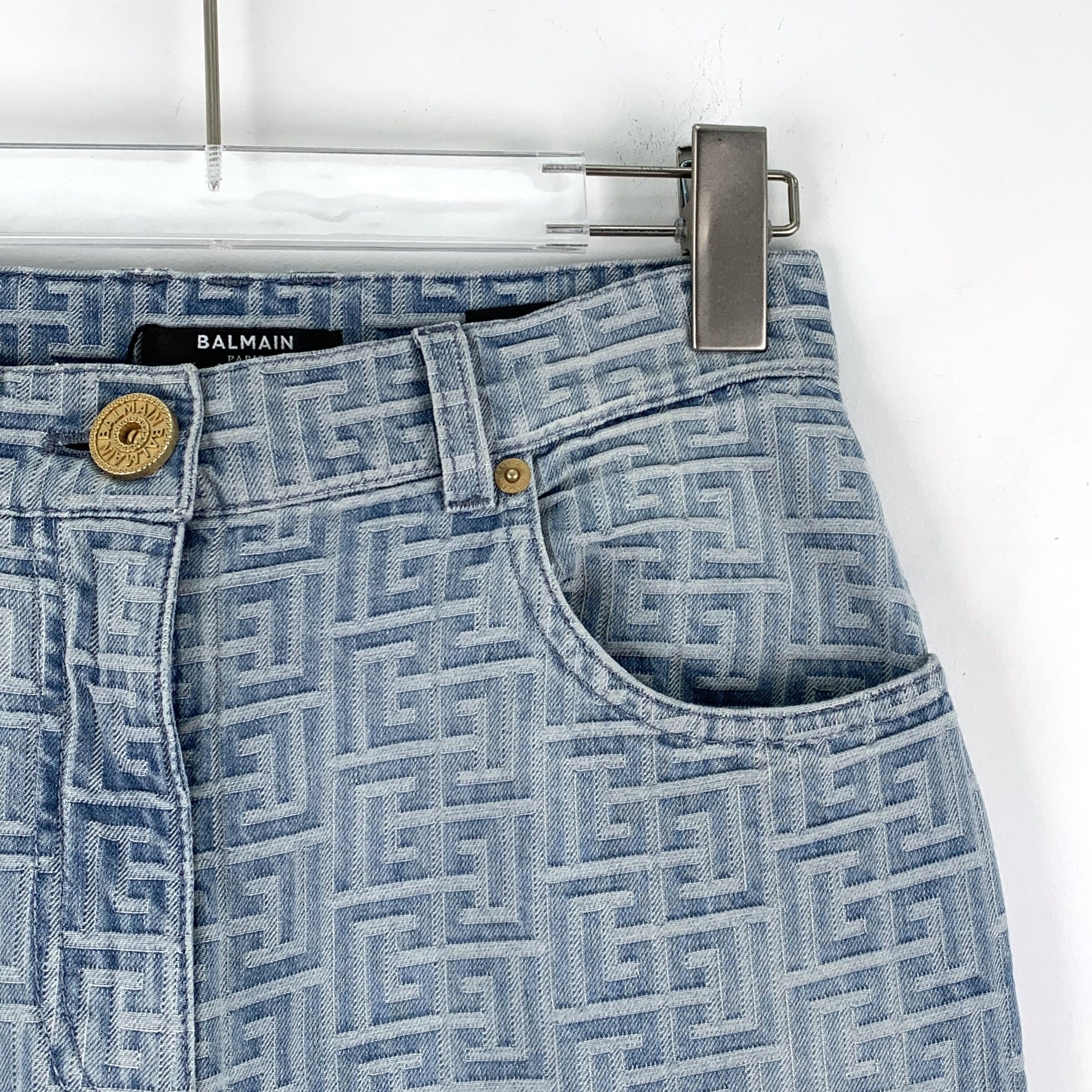 Balmain Balmain Logo Print Denim Pants Blue (34) Size 25" / US 0 / IT 36 - 3 Thumbnail