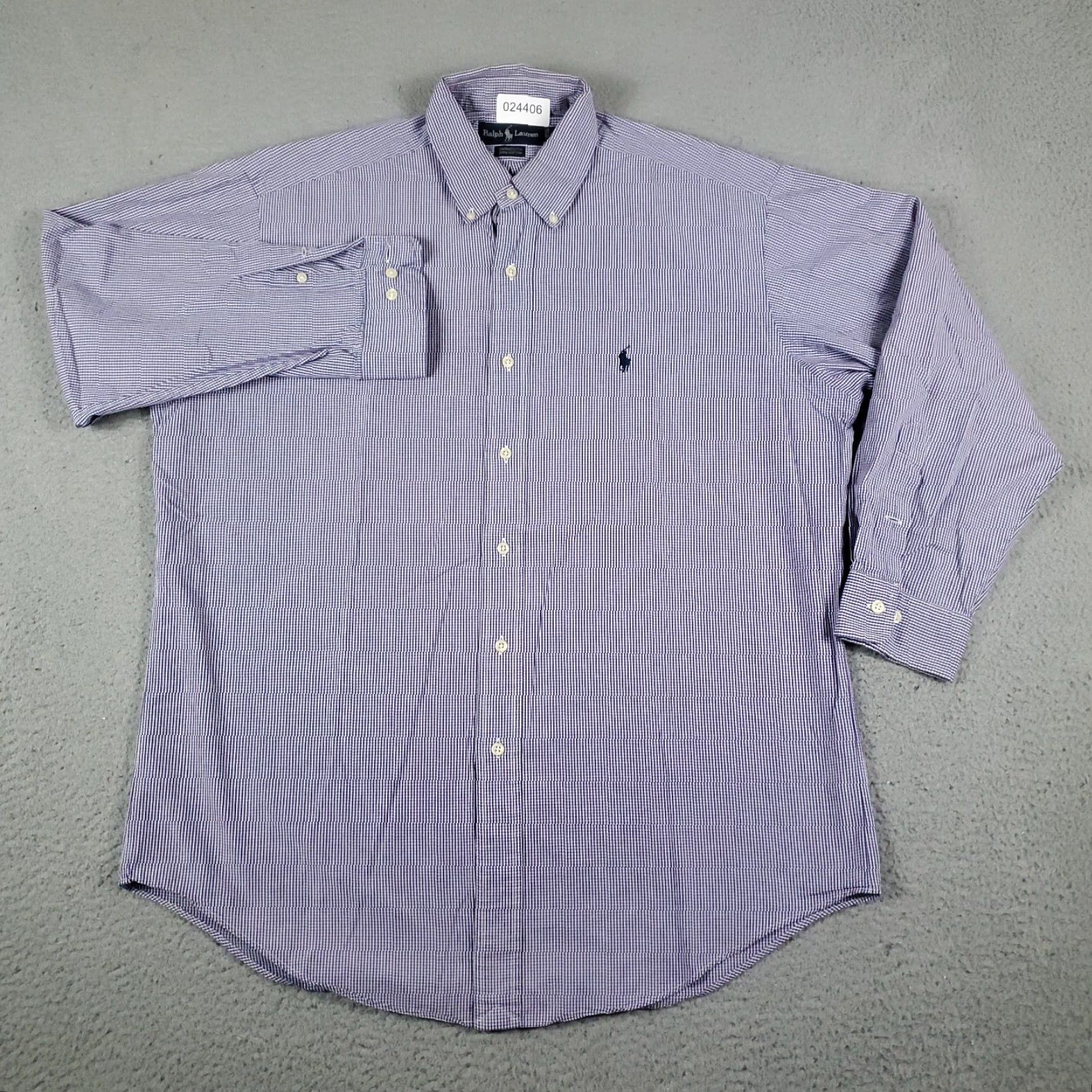 Ralph Lauren Ralph Lauren Shirt Mens 16 Purple Check Yarmouth Dress Button Up Long Sleeve Shirt Size 42R - 3 Thumbnail
