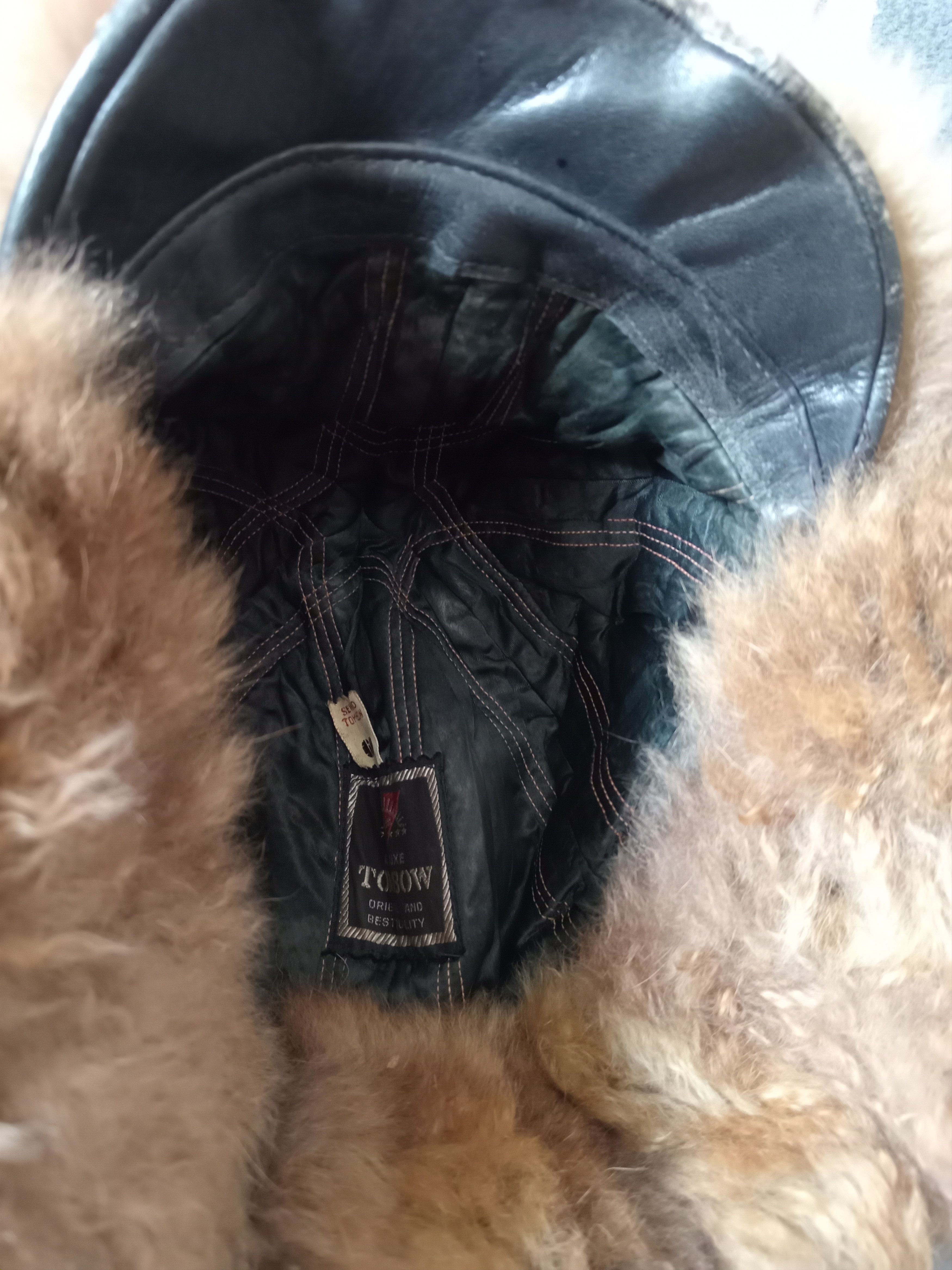 Genuine Leather × Vintage Vintage Faux Fur Pilot Aviator Flight leather Hat Size ONE SIZE - 4 Thumbnail