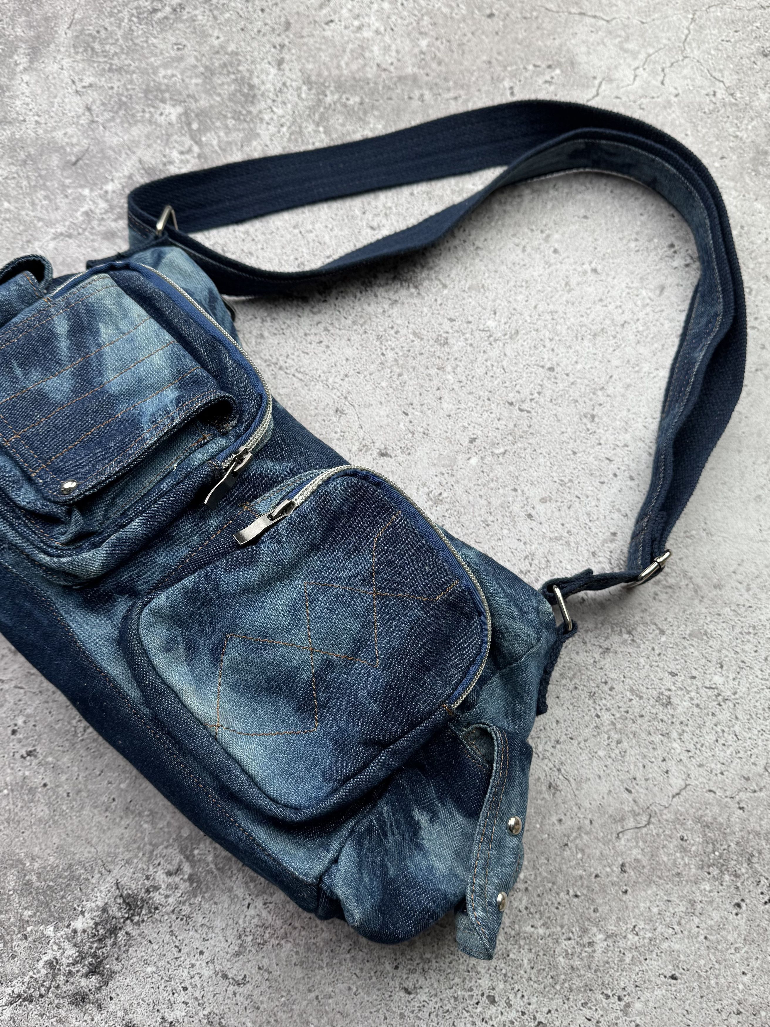 Vintage Vintage Faded Denim Handle Bag C278(V553) Size ONE SIZE - 3 Thumbnail