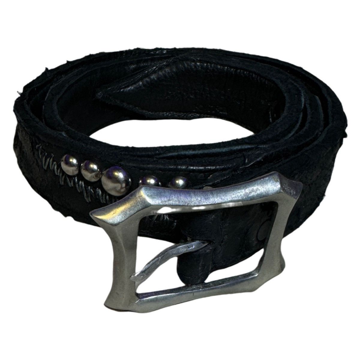 KMRii Calfskin Studded Patchwork Belt Size 32 - 1 Thumbnail