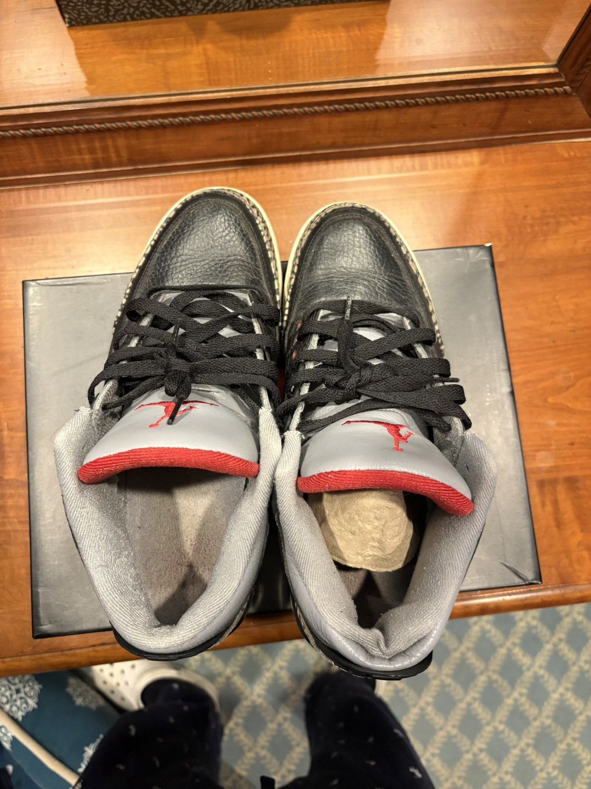 Jordan Brand × Nike Pre Owned 2011 Nike Air Jordan Retro 3 black cement. Size US 9.5 / EU 42-43 - 6 Thumbnail