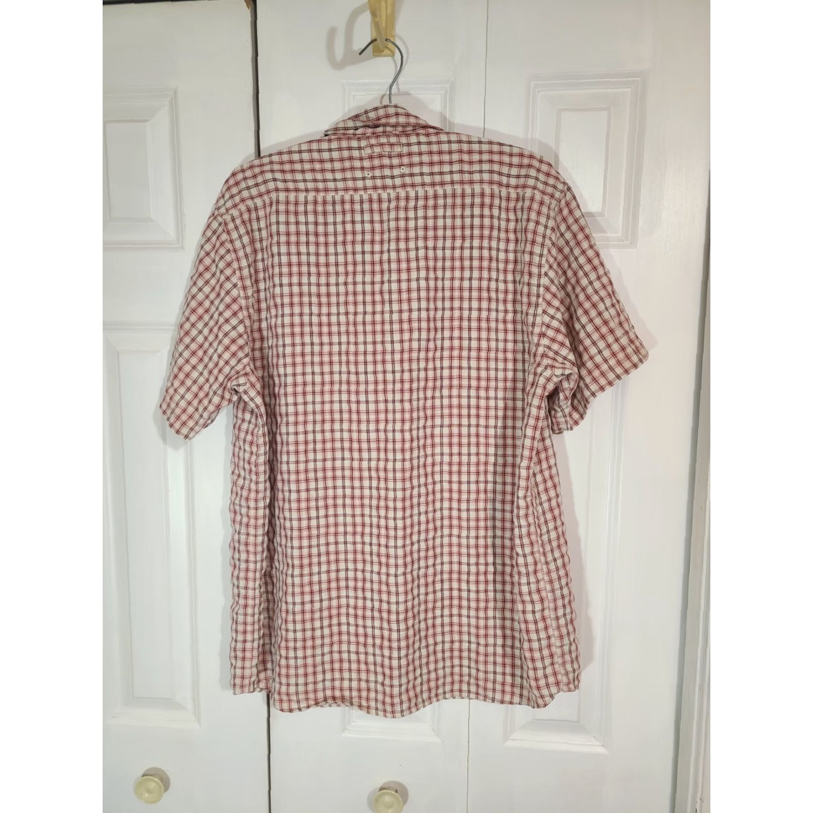 The North Face The North Face Men's Red Plaid Short Sleeve Button Down Shirt L Large Size US L / EU 52-54 / 3 - 5 Thumbnail