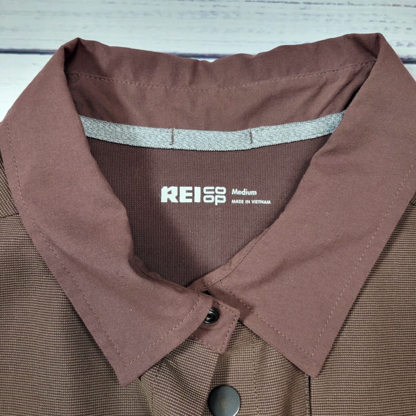 Vintage REI Co-op Mens Shirt Jacket Nylon Blend Size M Brown/Maroon Snap Front Size US M / EU 48-50 / 2 - 5 Thumbnail