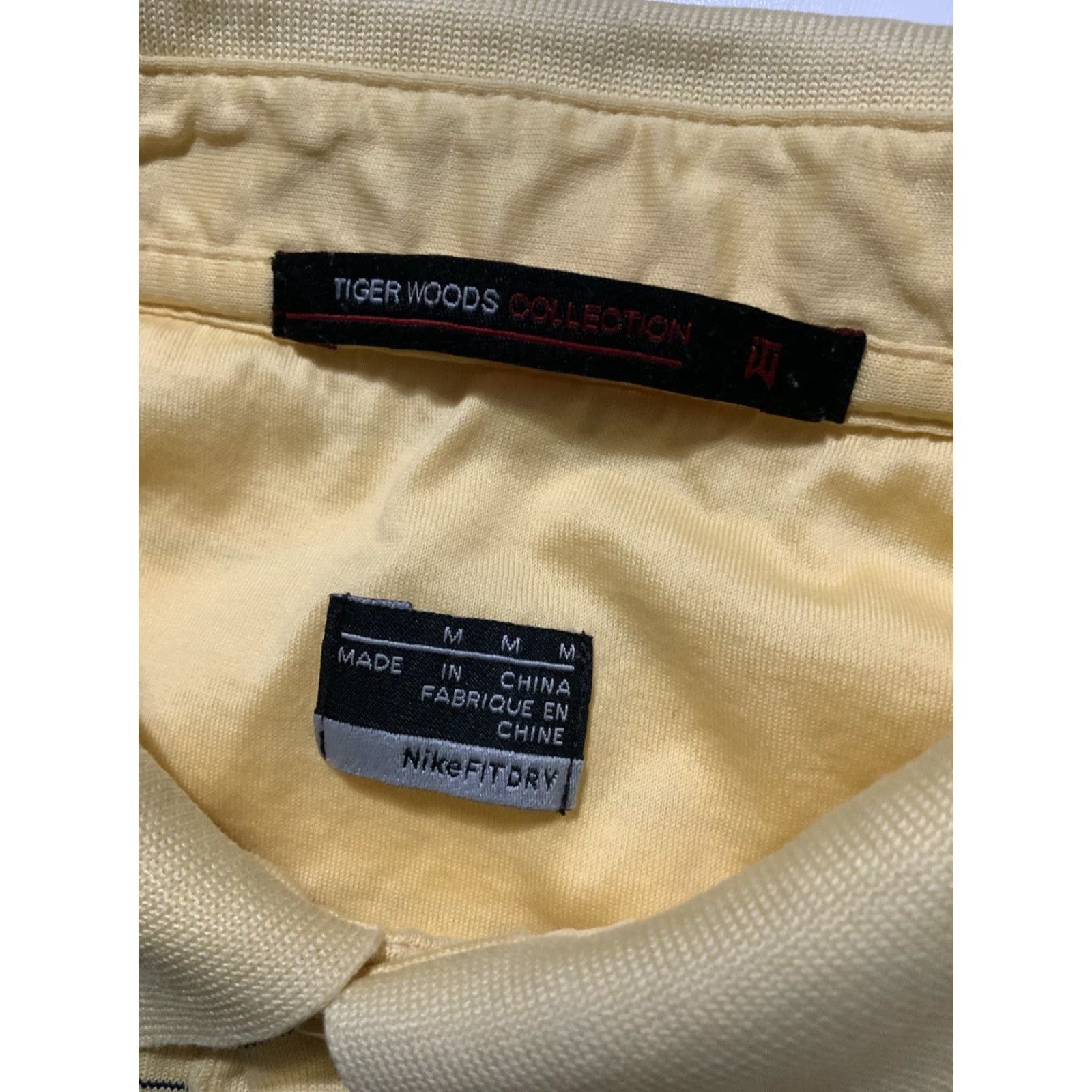 Nike VINTAGE Nike Tiger Woods Collection Striped TW Golf Fit Dry Polo Shirt M Men Yellow Polo Size US M / EU 48-50 / 2 - 6 Thumbnail