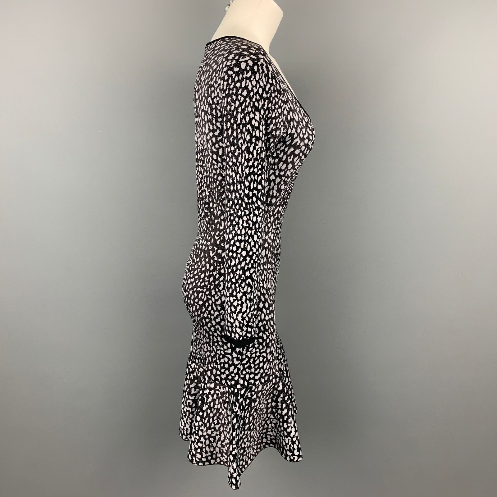 Rebecca Taylor Size S Black & Lilac Knitted Viscose Blend Dress Size S / US 4 / IT 40 - 2 Thumbnail